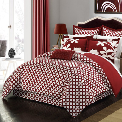 Shop Chic Home Design Ayesha 11-piece Comforter Set In Red