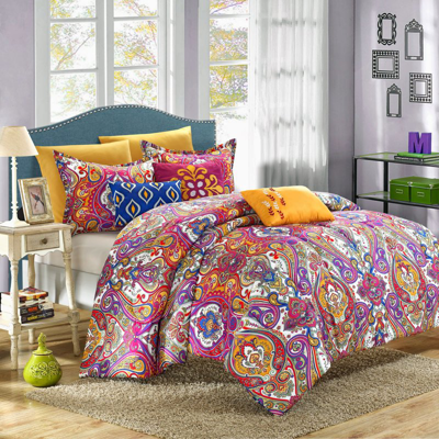 Shop Chic Home Design Bombay 8-piece Reversible Comforter Set Printed Luxury Bed In A Bag In Pink
