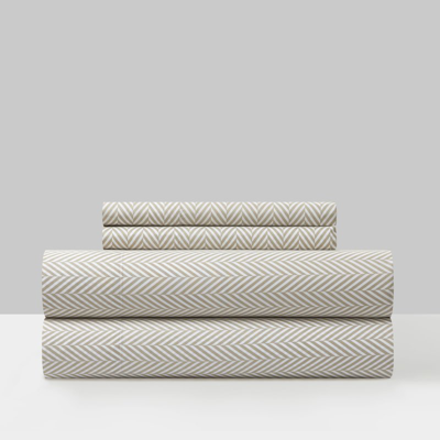 Shop Chic Home Design Denae 4 Piece Sheet Set Super Soft Graphic Herringbone Print Design In White