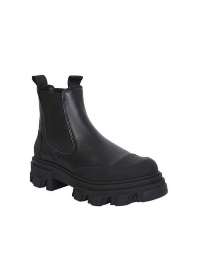 Shop Ganni Chelsea Boots With Iconic Logo In Black