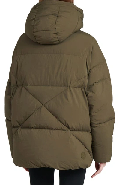 The Recycled Planet Company Elango Water Resistant Hooded Down Puffer Jacket In Olive