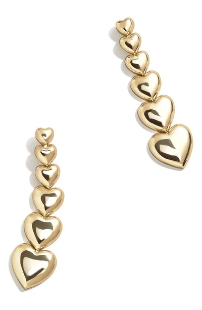 Shop Baublebar Heart Linear Drop Earrings In Gold