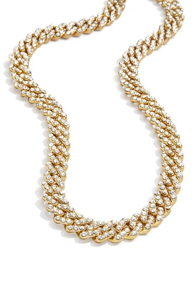 Shop Baublebar Twisted Pavé Curb Chain Necklace In Gold