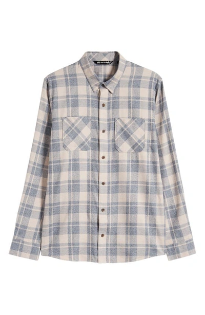 Shop Travismathew Cloud Plaid Flannel Button-up Shirt In Portabella/ Black