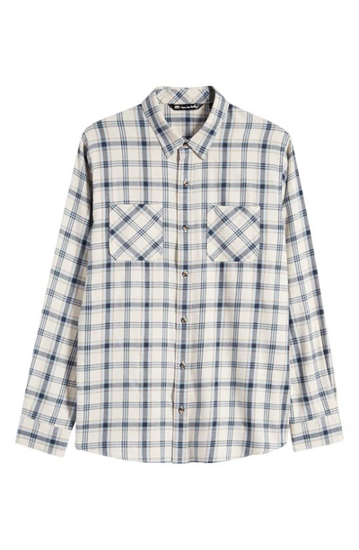 Shop Travismathew Cloud Plaid Flannel Button-up Shirt In Moonbeam/ Ash Blue