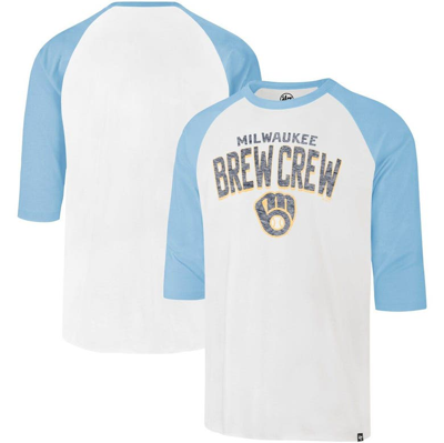 47 ' Cream Milwaukee Brewers City Connect Crescent Franklin Raglan  Three-quarter Sleeve T-shirt In White