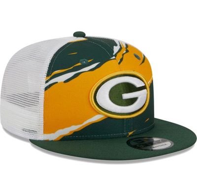 Shop New Era Green Green Bay Packers  Tear Trucker 9fifty Snapback Hat