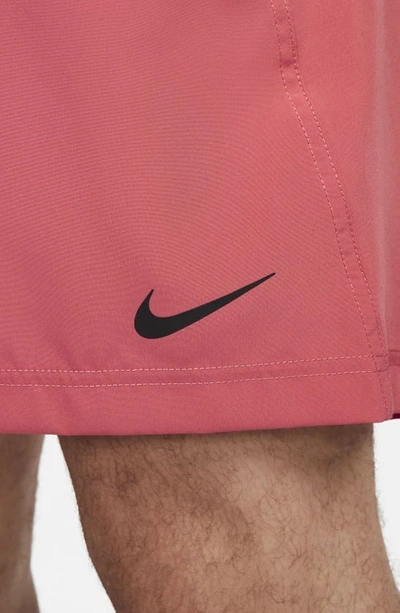 Shop Nike Dri-fit Form Athletic Shorts In Adobe/ Black