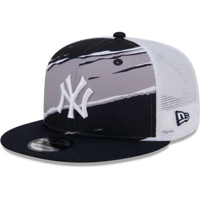 New Era 9FIFTY New York Yankees Trucker Snapback Hat Black White