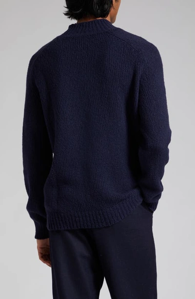 Shop De Bonne Facture Wool Mock Neck Sweater In Navy