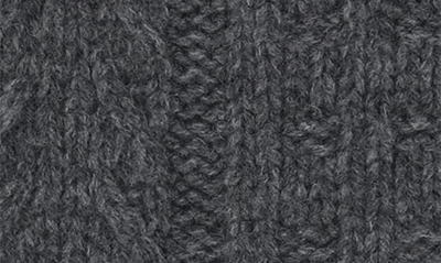 Shop Ganni Wool Blend Cable Stitch Scarf In Frost Gray