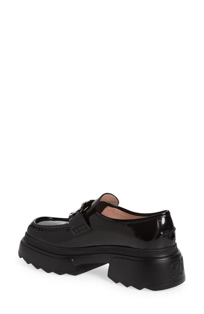 Roger Vivier Wallaviv Strass Buckle Loafers In Patent Leather In Black