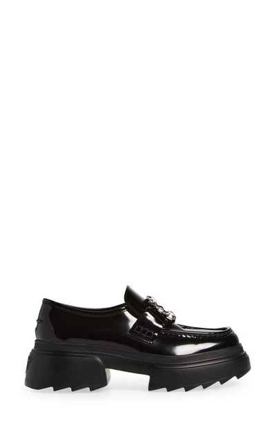 Roger Vivier Wallaviv Strass Buckle Loafers In Patent Leather In Black