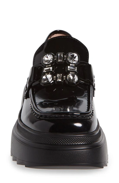Roger Vivier Wallaviv Strass Buckle Loafers In Patent Leather In Black