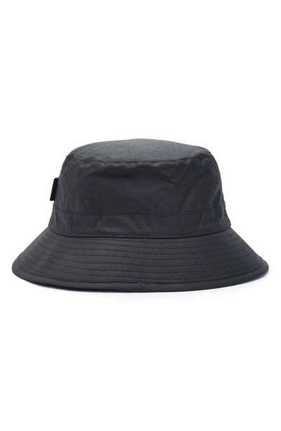 Barbour Wax Bucket Hats In Green Cotton In Black