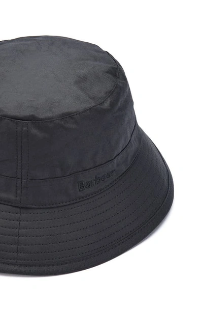 Barbour Wax Bucket Hats In Green Cotton In Black