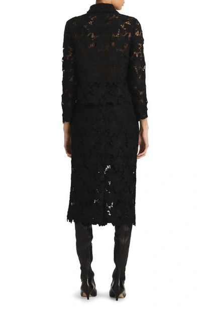 St John Floral Guipure Lace Jacket In Black