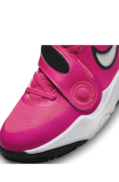 Shop Nike Kids' Team Hustle D 11 Basketball Sneaker In Pink/ Black/ Pink/ White