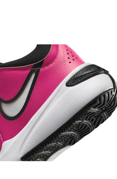Shop Nike Kids' Team Hustle D 11 Basketball Sneaker In Pink/ Black/ Pink/ White