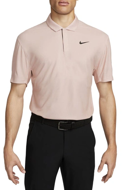 Shop Nike Dri-fit Tiger Woods Piqué Golf Polo In Pink Oxford/ Barely Rose