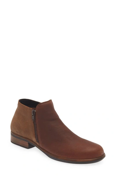 Shop Naot 'helm' Bootie In Cognac/ Antique Brown Suede