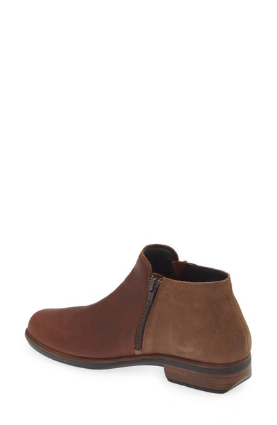 Naot 'helm' Bootie In Cognac/ Antique Brown Suede