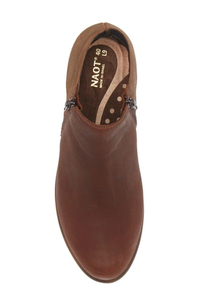 Naot 'helm' Bootie In Cognac/ Antique Brown Suede