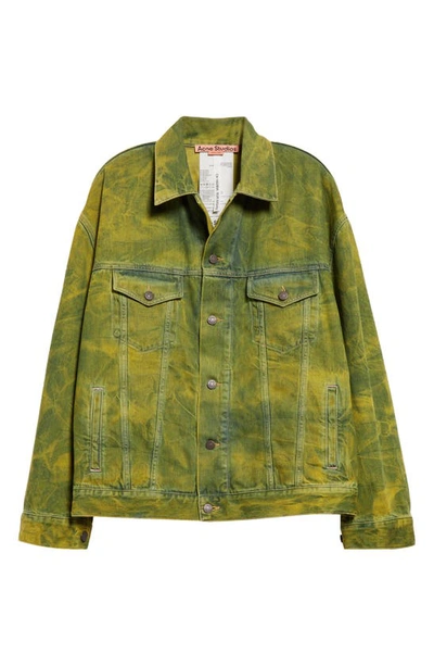 Shop Acne Studios Kataya Jello Denim Jacket In Green