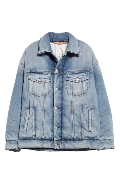 Shop Acne Studios Kataya Padded Denim Jacket In Light Blue