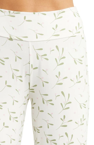 Shop Kickee Pants Holiday Print Pajamas In Natural Mistletoe