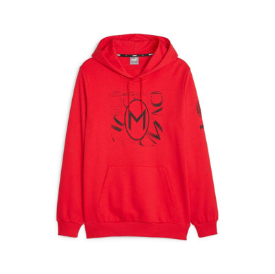 Shop Puma Red Ac Milan Ftblcore Graphic Pullover Hoodie