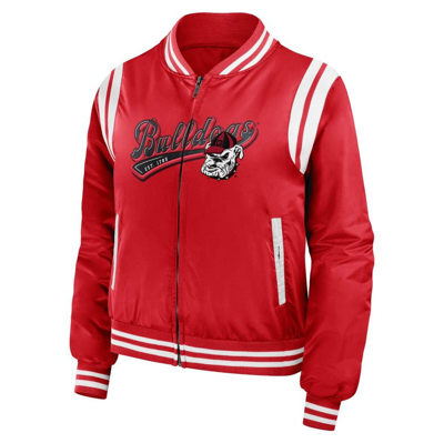 Shop Wear By Erin Andrews Red Georgia Bulldogs Football Bomber Full-zip Jacket
