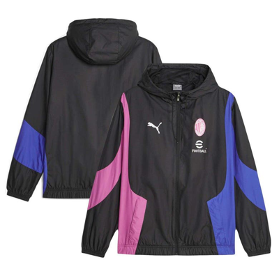 Shop Puma Black Ac Milan 2023/24 Pre-match Anthem Full-zip Hoodie Jacket