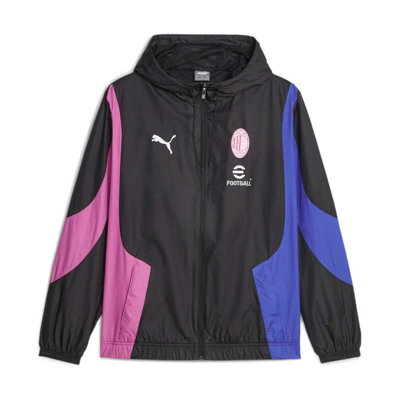 Shop Puma Black Ac Milan 2023/24 Pre-match Anthem Full-zip Hoodie Jacket