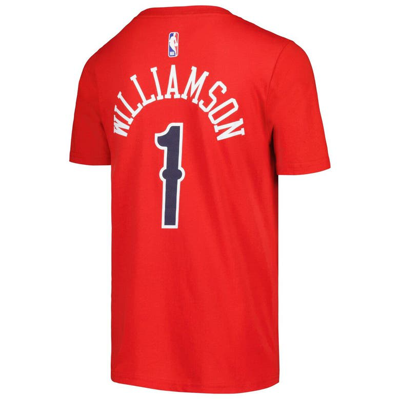 Shop Jordan Brand Youth  Zion Williamson Red New Orleans Pelicans Name & Number Statement T-shirt