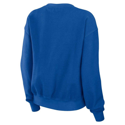 Shop Wear By Erin Andrews Royal Buffalo Bills Vintage Rib-knit Cord Modest Crop Pullover Sweatshirt