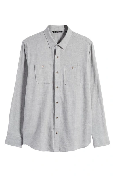 Shop Travismathew Cloud Flannel Button-up Shirt In Heather Quiet Shade