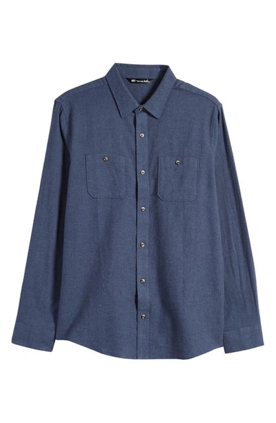 Shop Travismathew Cloud Flannel Button-up Shirt In Total Eclipse