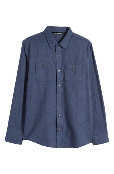 Travismathew Cloud Flannel Button-up Shirt In Total Eclipse