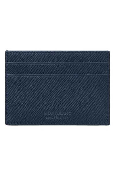 Montblanc Sartorial Leather Card Case In Ink Blue