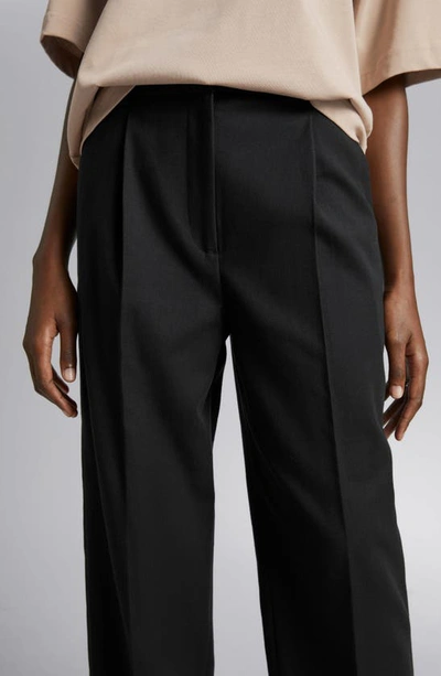 Shop & Other Stories High Waist Wide Leg Trousers In Black