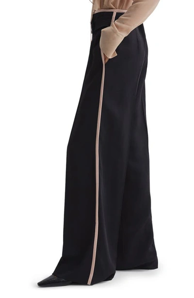 REISS LINA SIDE STRIPE WIDE LEG PANTS 