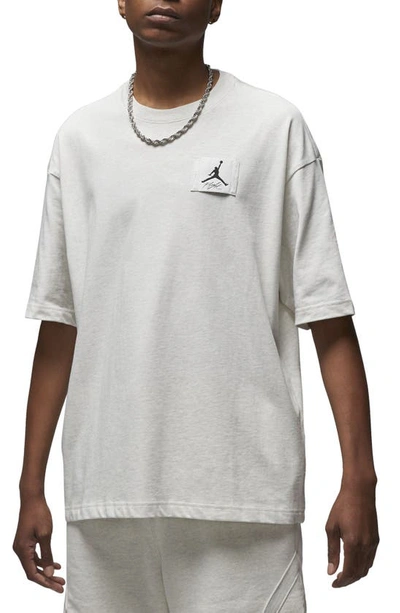Shop Jordan Flight Essentials Jumpman Oversize T-shirt In Sail/ Heather