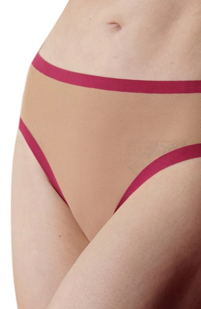 Shop Eby 2-pack Sheer Panties In Taupe/ Cabernet