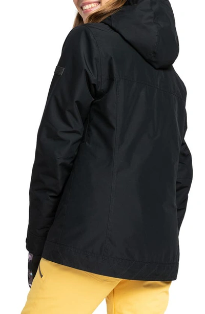 Shop Roxy Billie Waterproof Insulated Snow Jacket In True Black