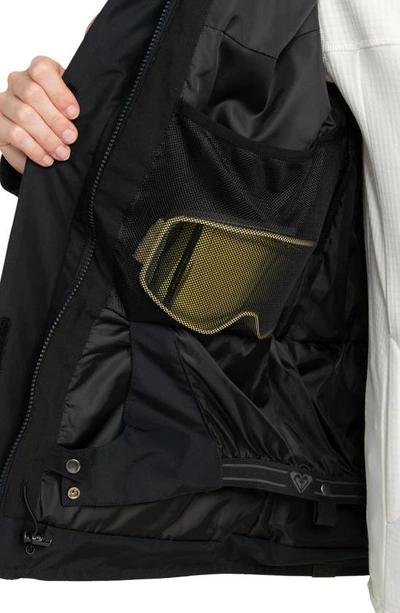 Shop Roxy Billie Waterproof Insulated Snow Jacket In True Black