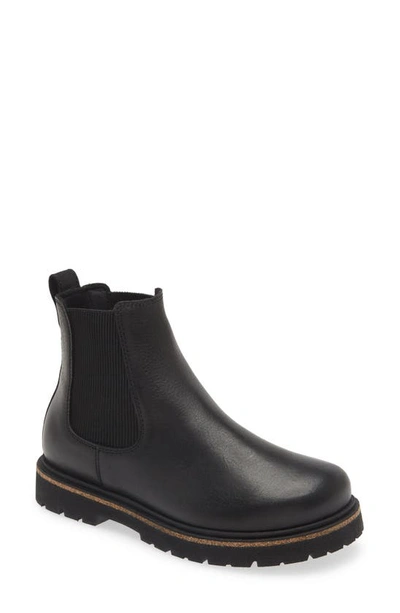 Birkenstock Highwood Slip On Womens Faux Leather Round Toe Ankle Boots In Black