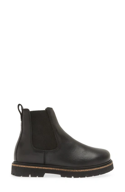 Birkenstock Highwood Slip On Womens Faux Leather Round Toe Ankle Boots In Black
