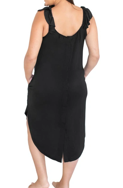Shop Kindred Bravely Ruffle Labor & Delivery Maternity Dress In Black