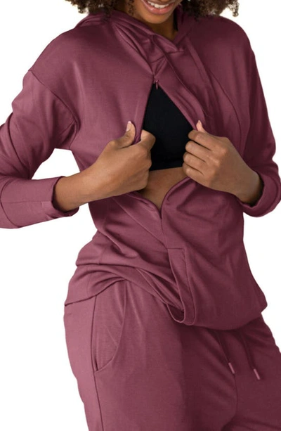 Shop Kindred Bravely Relaxed Fit Nursing Hoodie In Fig